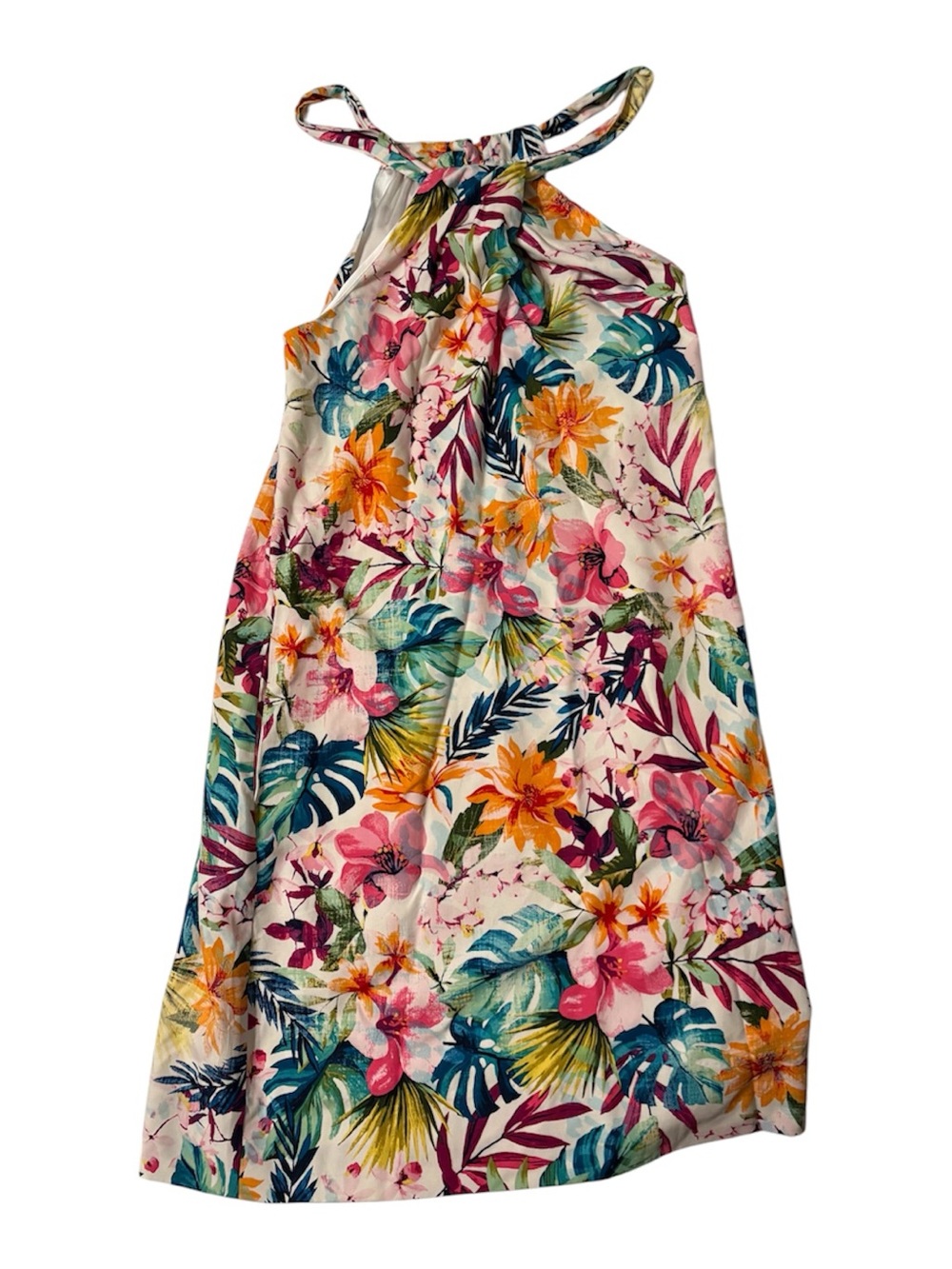 Tommy Bahama Garden of Hope and Courage Silk Halter Dress XS Floral Midi Dress